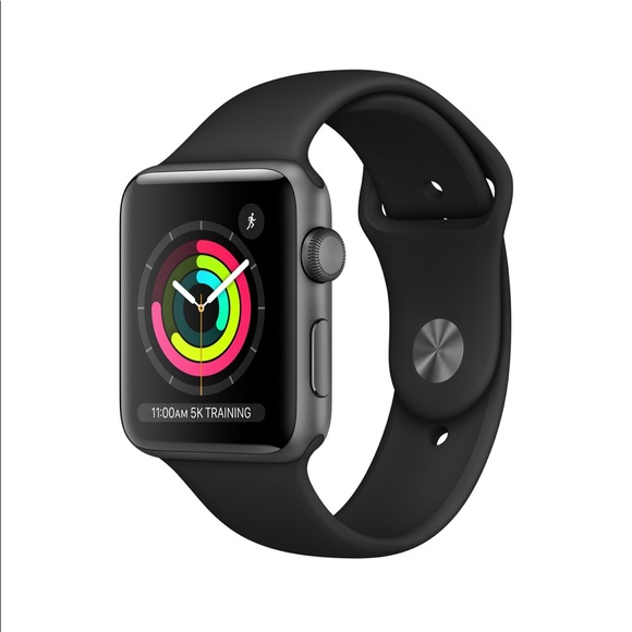 Apple Other - Series 3 Space Apple Watch Gray Aluminum Case with Black Sport Band 38mm